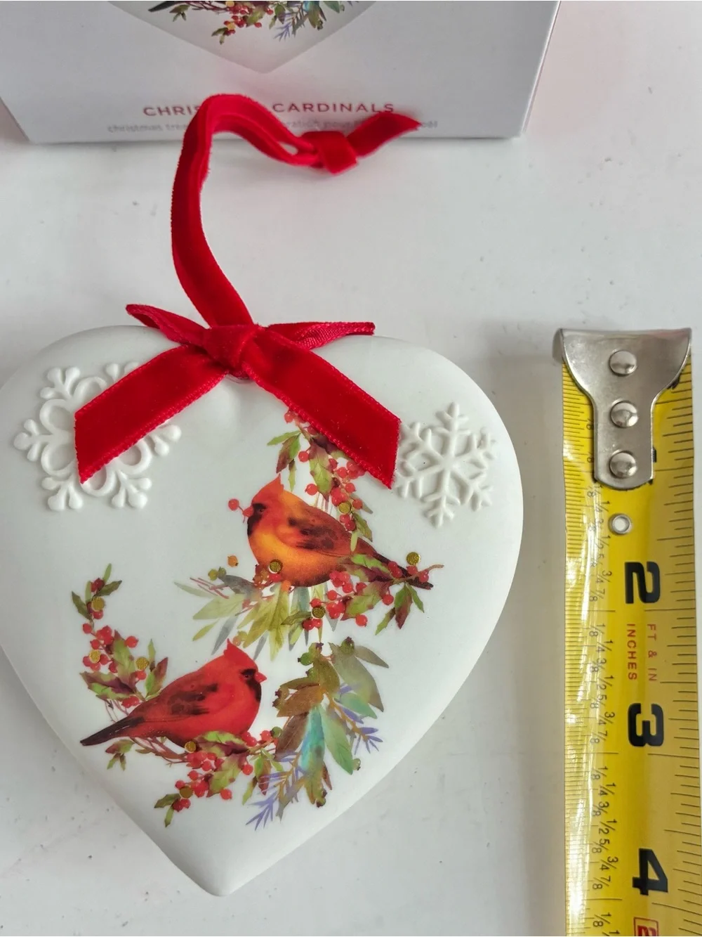 Hallmark Keepsake Ornament 2024 Christmas Cardinals Porcelain Heart